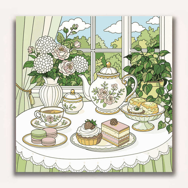 Paint by Numbers - A touch of nostalgia: Tea time in the garden