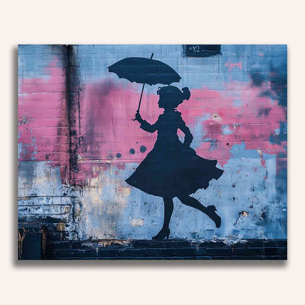 Paint by Numbers - Dance in the shadow rain, Banksy style
