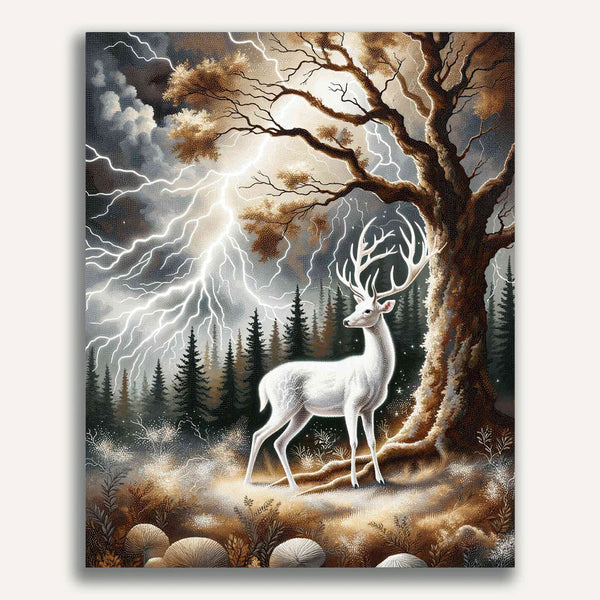 Deer, lightning - Paint by Numbers