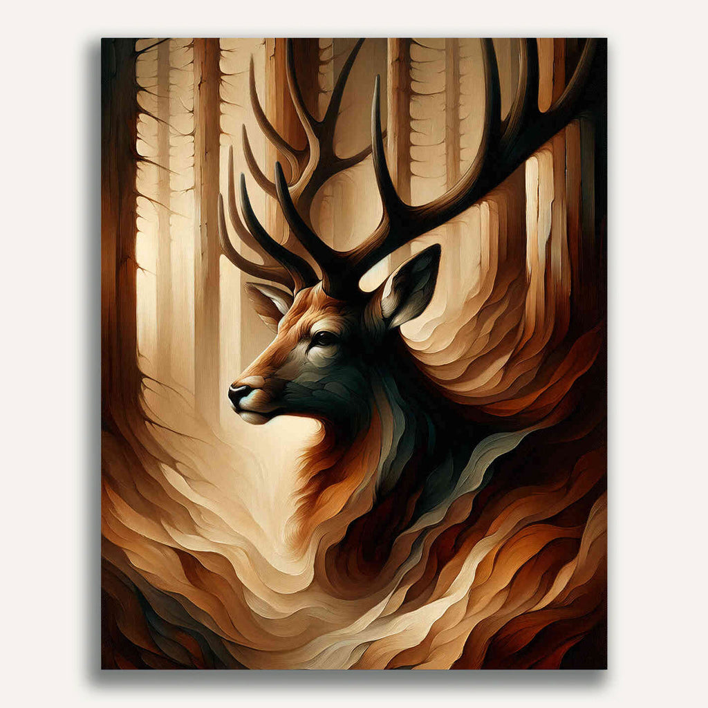 Deer in brown tones - Paint by Numbers