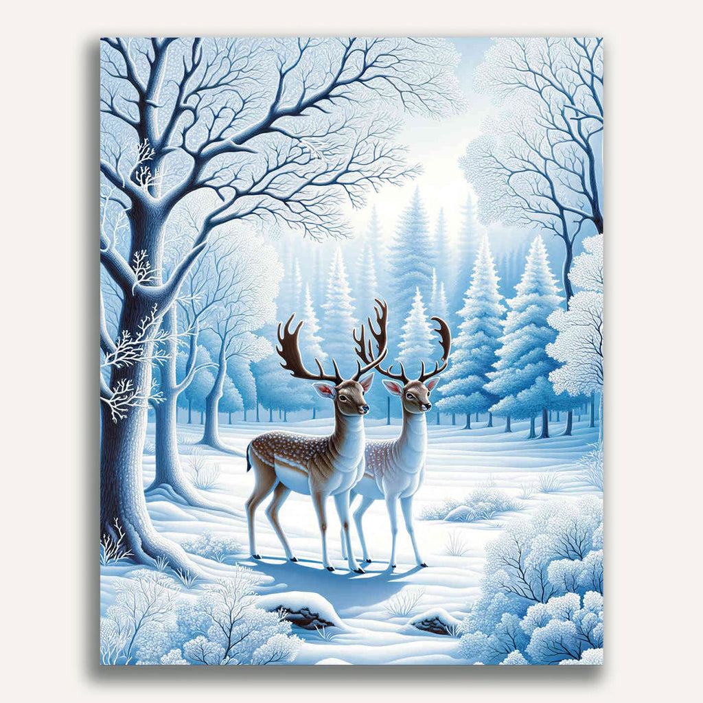 Deer in winter - Paint by Numbers
