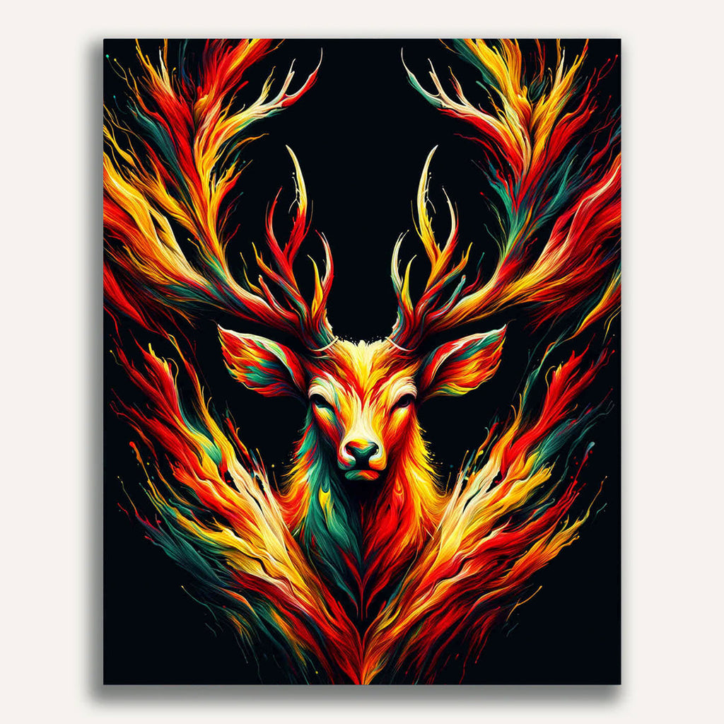 Deer with Colorful Paint - Paint by Numbers