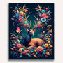 Deer with flower antlers, butterfly - Paint by Numbers