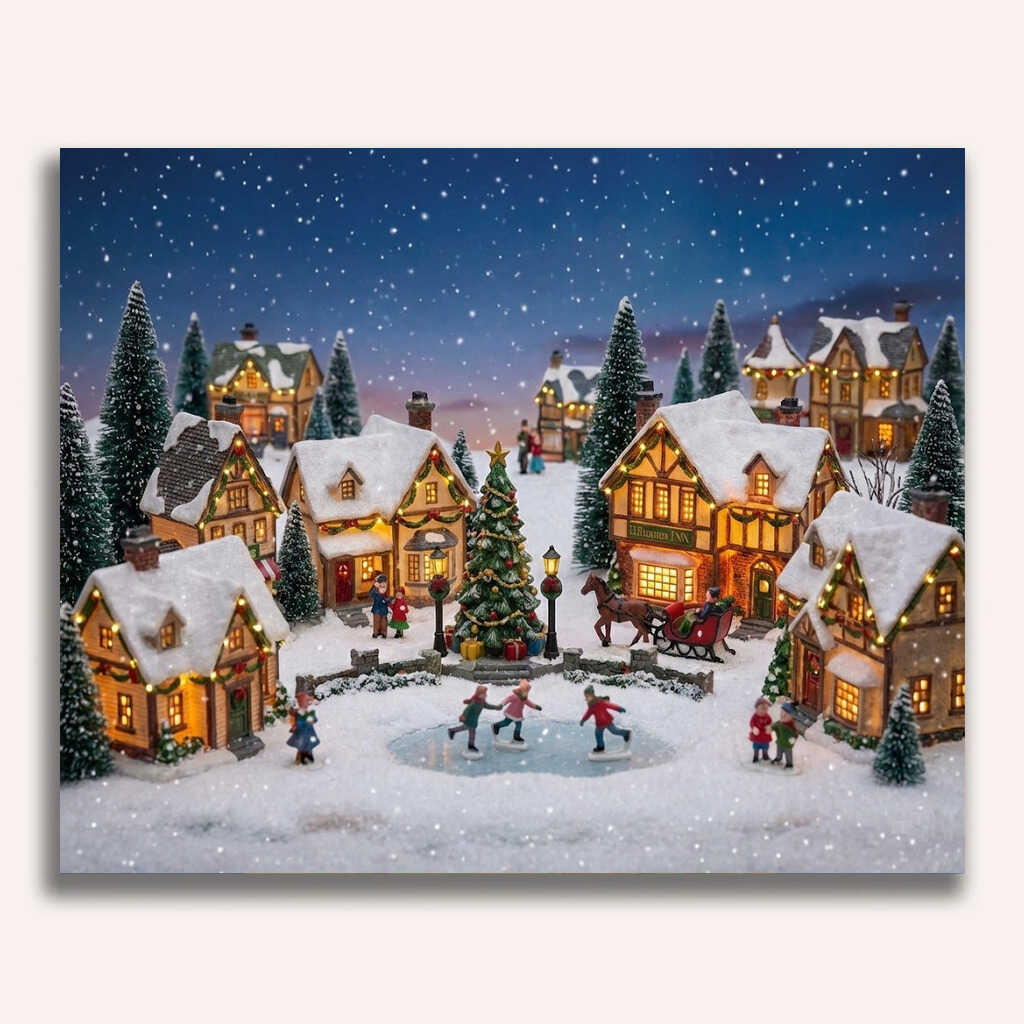 Paint by Numbers - Winter magic in the village