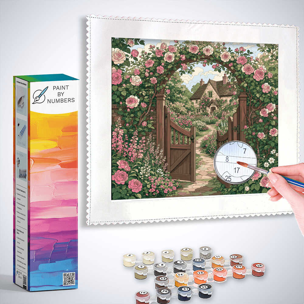 Paint by Numbers - The gate to the rose garden
