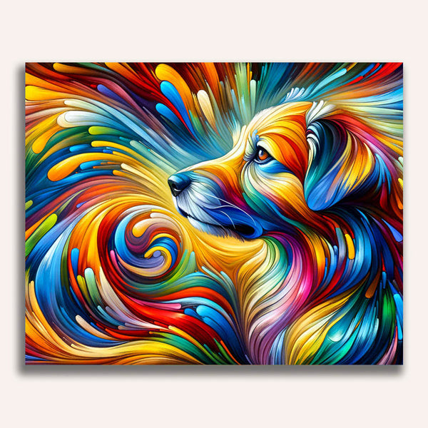 Dog in profile, Abstract - Paint by Numbers