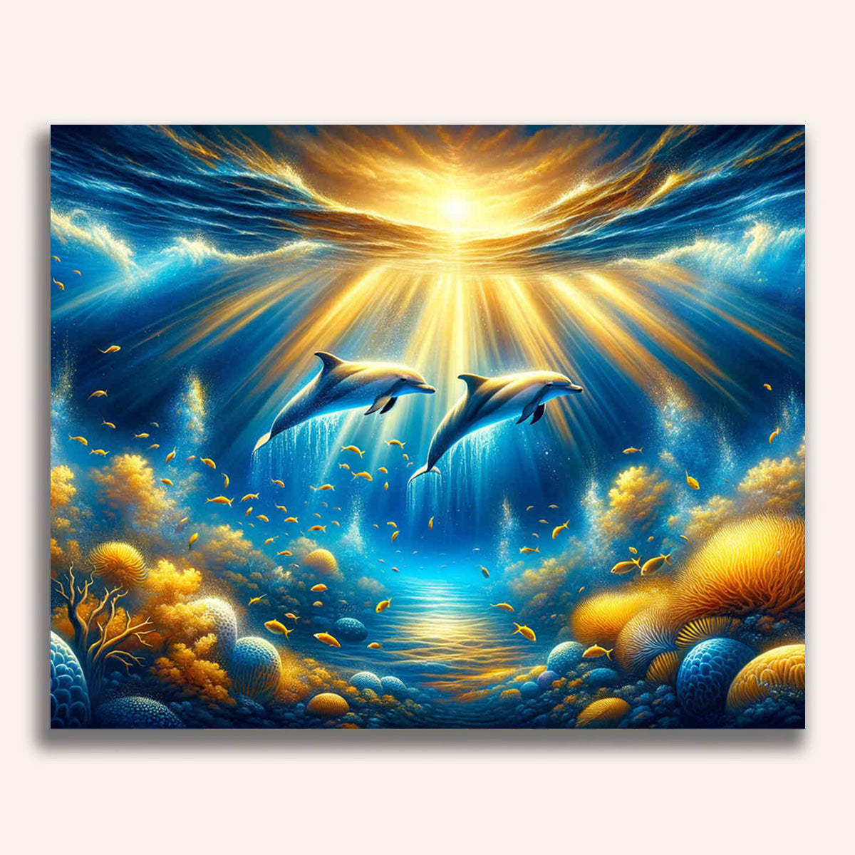 Dolphins in the ocean - Paint by Numbers