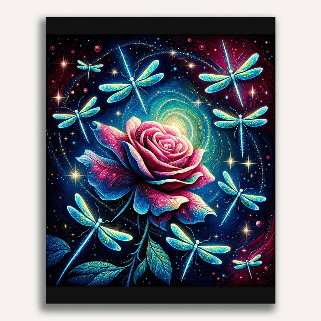 Dragonfly flies into the night - Paint by Numbers