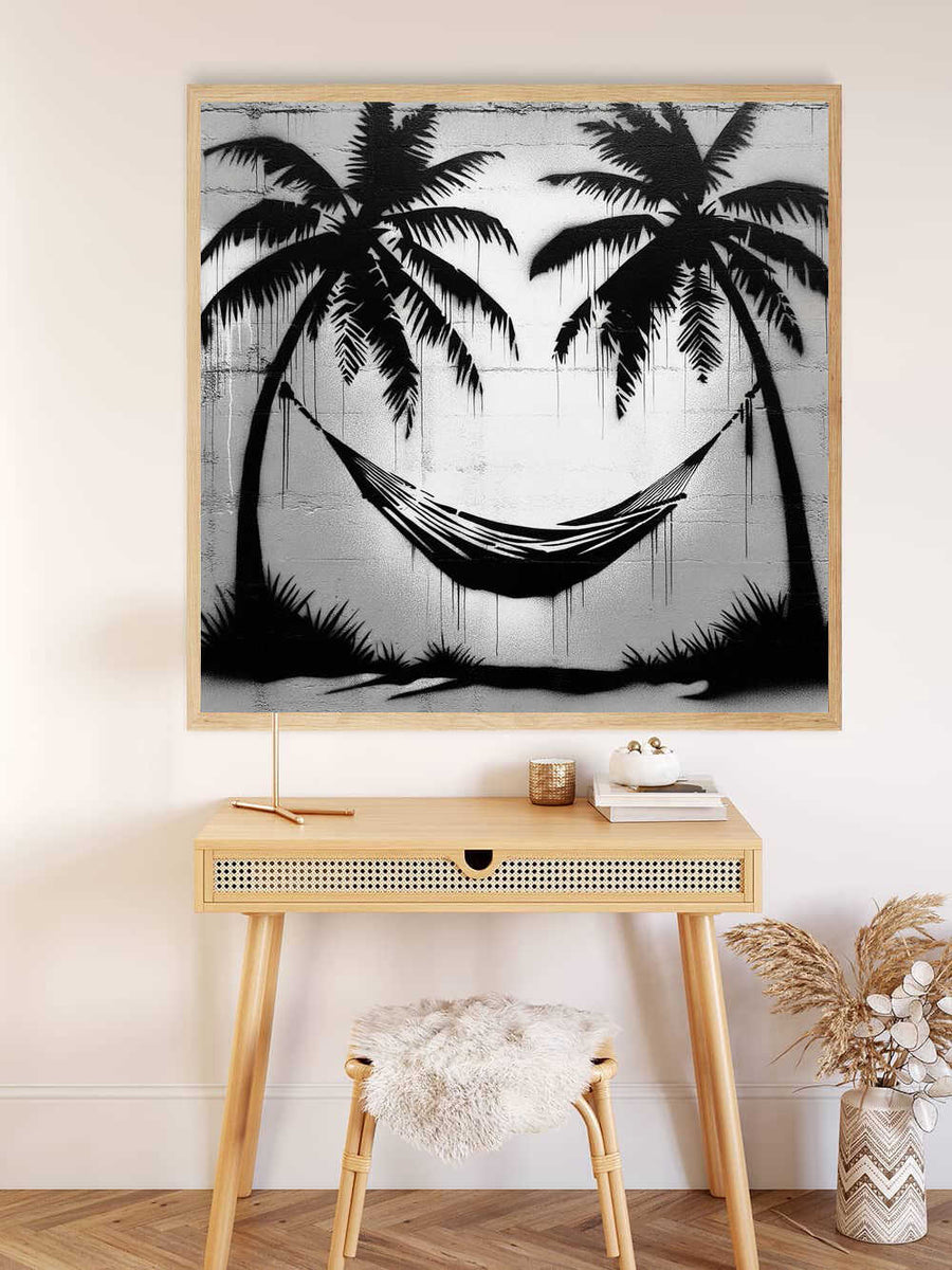 Paint by Numbers - Tropical calm, black and white