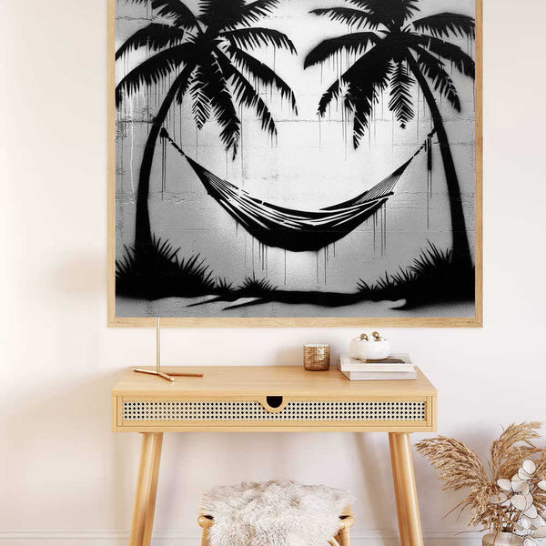 Paint by Numbers - Tropical calm, black and white