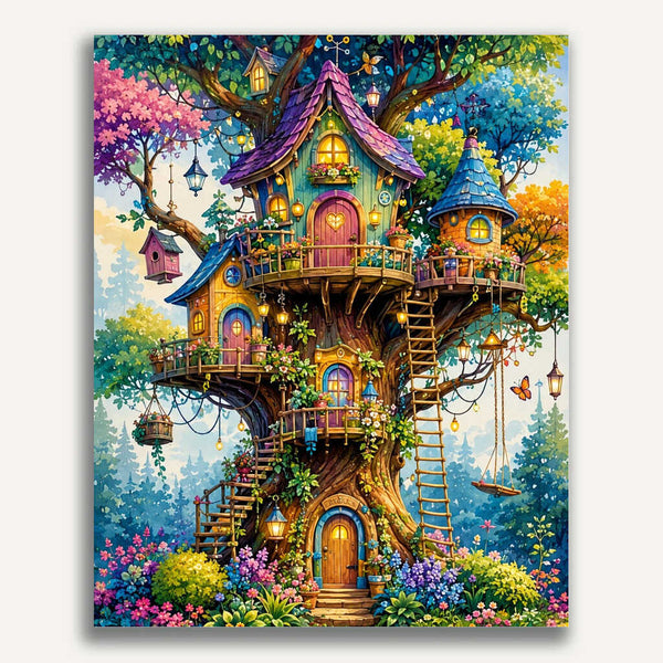 Paint by Numbers - Magic House in the Fairytale Tree