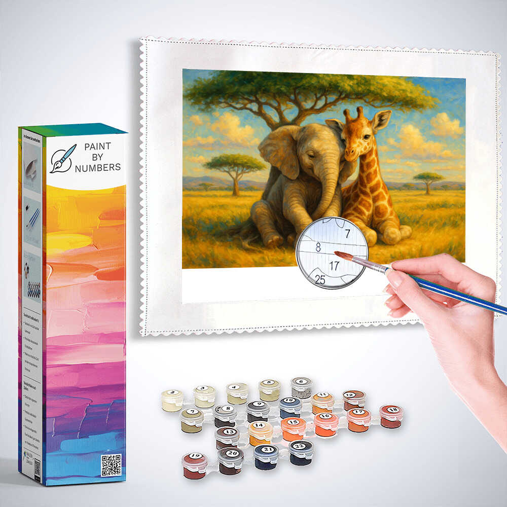 Paint by Numbers - Friends under the savannah sun