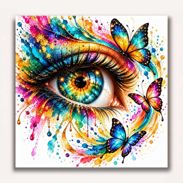 Paint by Numbers - Colorful butterflies, eye