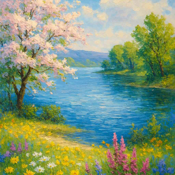 Paint by Numbers - Spring poetry by the lake