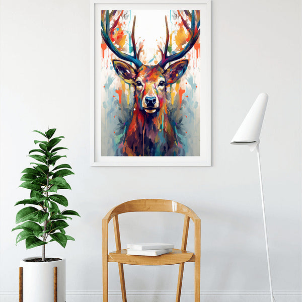 Deer with colorful antlers - Paint by Numbers