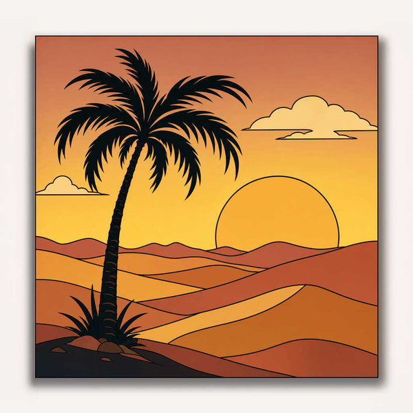 Paint by Numbers - Sunset in the oasis