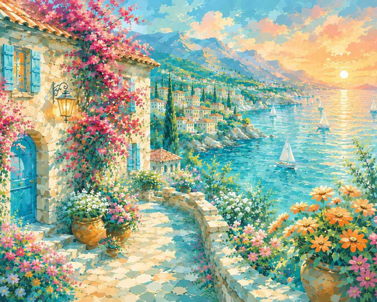 Paint by Numbers - Sunshine magic on the Mediterranean coast