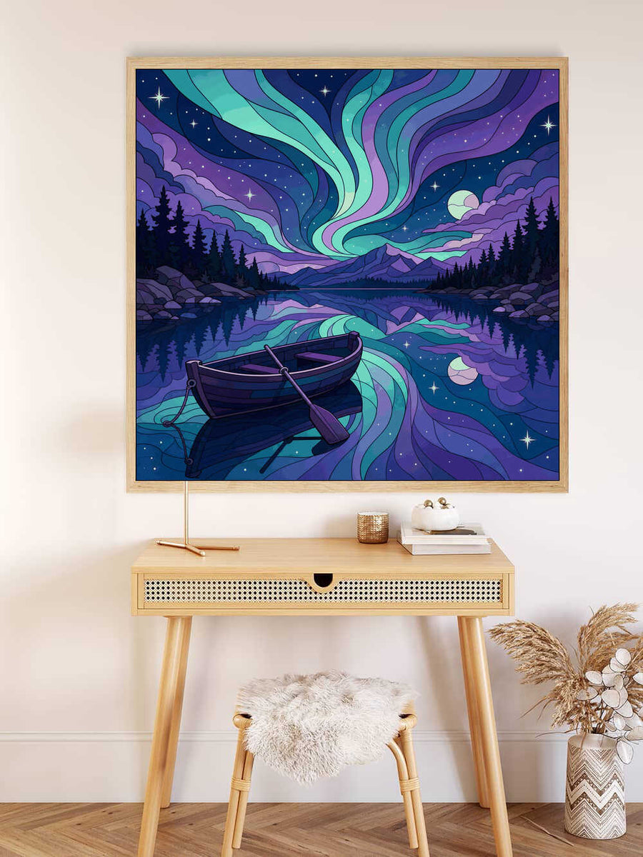 Paint by Numbers - Northern Lights Magic – Silent Night by the Lake