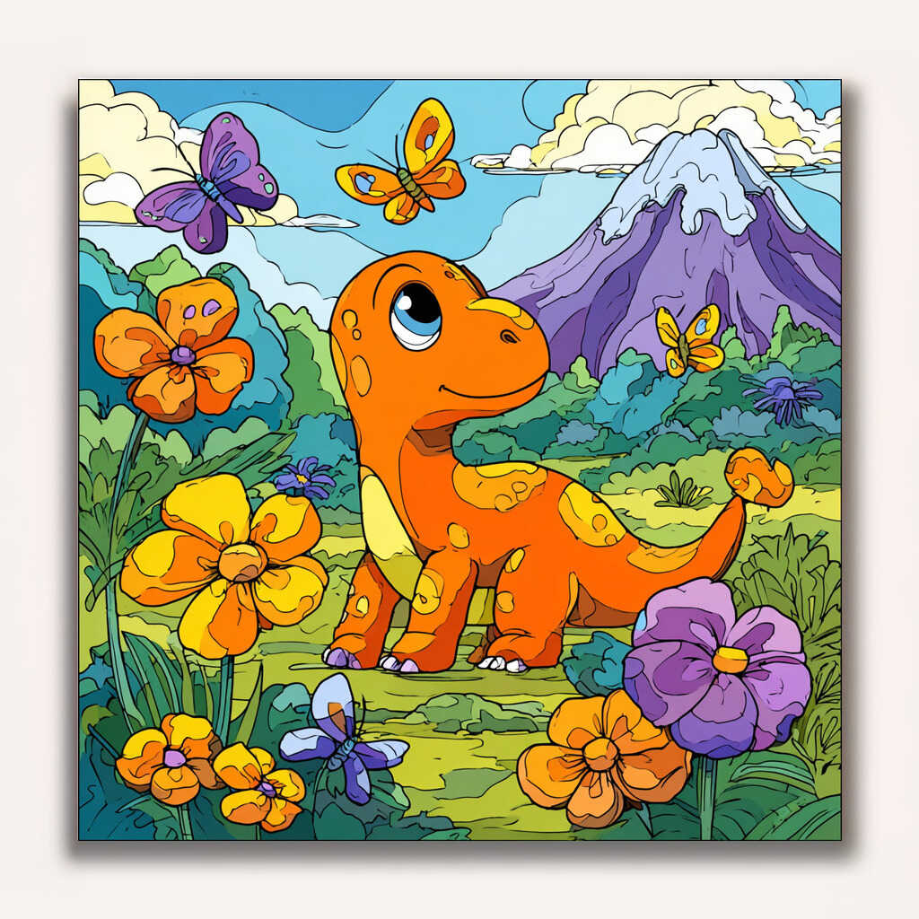 Paint by Numbers - Happy spring in Dino Land
