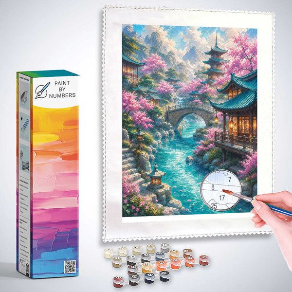 Paint by Numbers - Springtime magic in the cherry blossom valley
