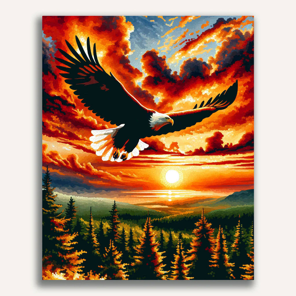 Eagle, sunset - Paint by Numbers