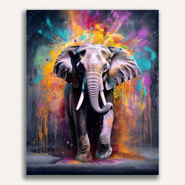 Elephant sprays paint - Paint by Numbers