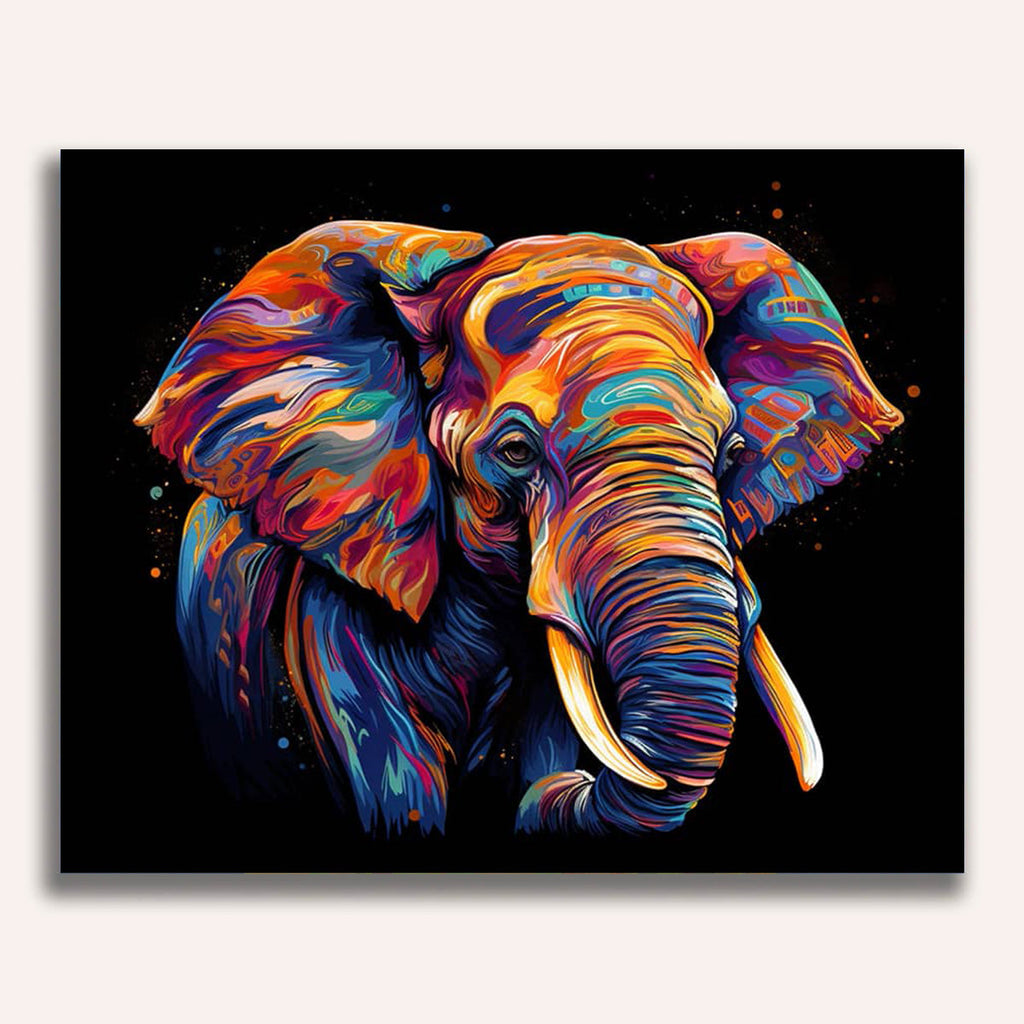 Elephant sideways, Abstract - Paint by Numbers