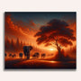 Elephants in the sunset - Paint by Numbers