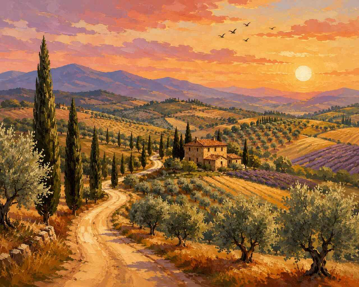 Paint by Numbers - Tuscany in golden light