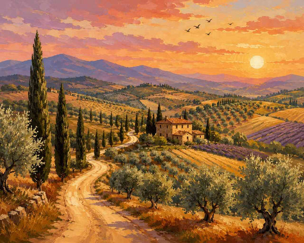 Paint by Numbers - Tuscany in golden light