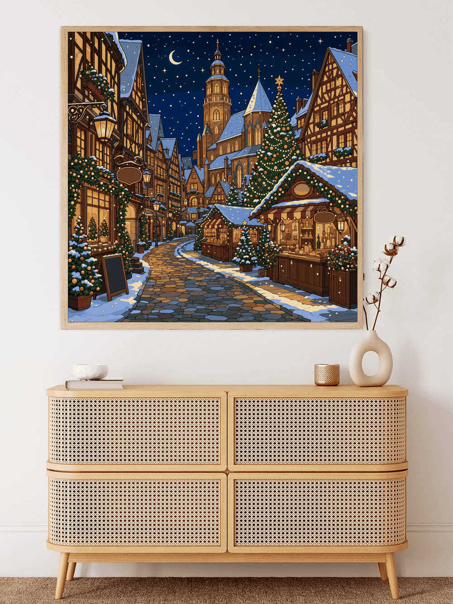 Paint by Numbers - Winter night at the Christmas market