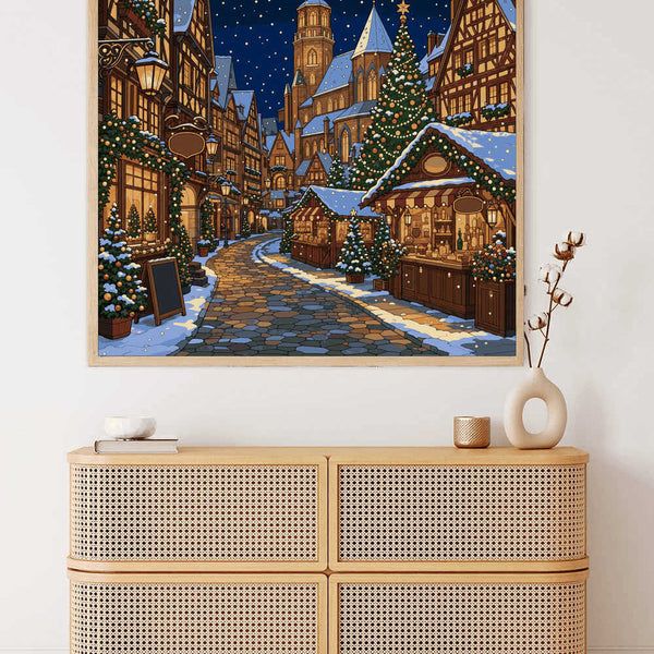 Paint by Numbers - Winter night at the Christmas market