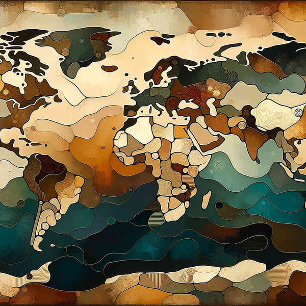 Paint by Numbers - World map, petrol