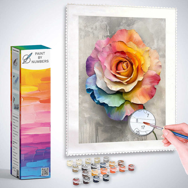 Paint by Numbers - Rainbow Rose
