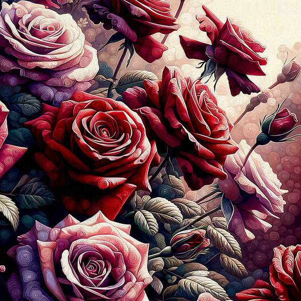 Paint by Numbers - Bordeaux Roses