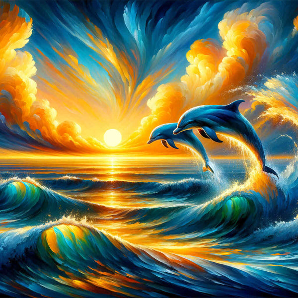 Dusk, Dolphins - Paint by Numbers