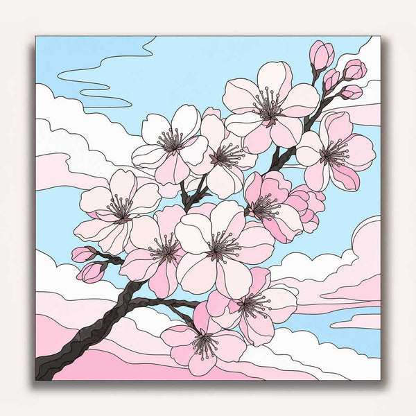 Paint by Numbers - Spring magic: Cherry blossoms in the sky
