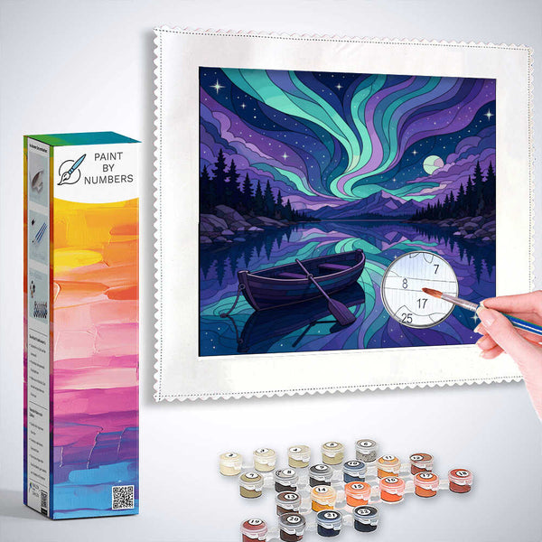 Paint by Numbers - Northern Lights Magic – Silent Night by the Lake