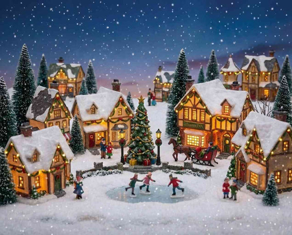 Paint by Numbers - Winter magic in the village
