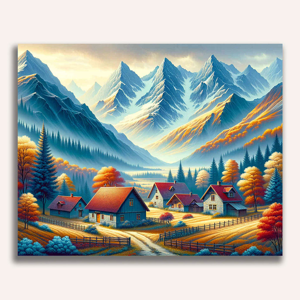 Farm in the mountains - Paint by Numbers
