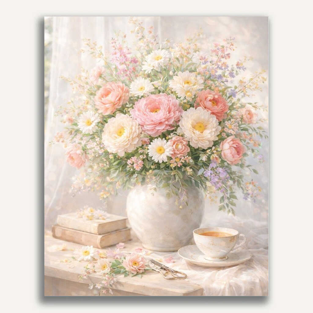 Paint by Numbers - Morning poetry, the magic of blossoms