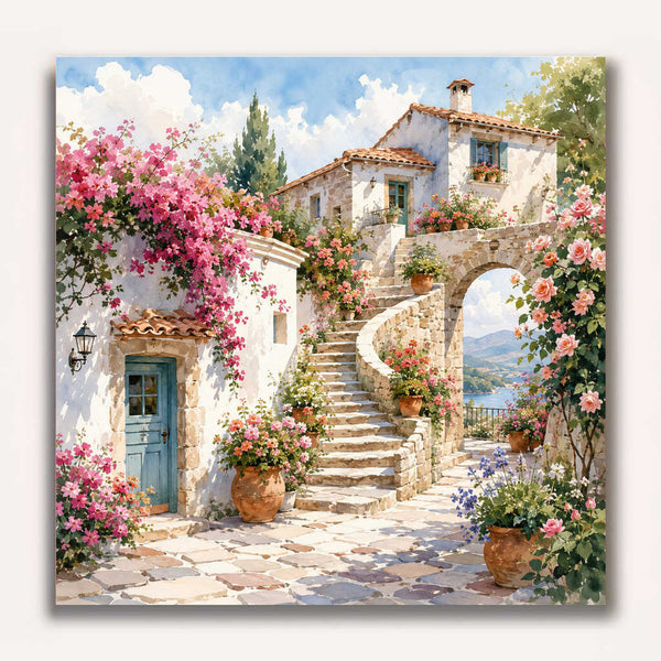 Paint by Numbers - Mediterranean Floral Dreams