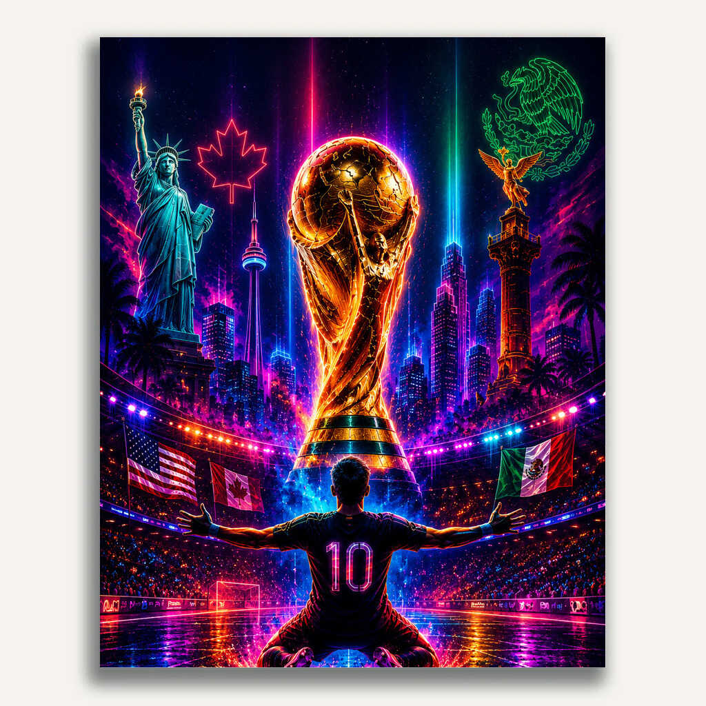 Paint by Numbers - Football in neon lights