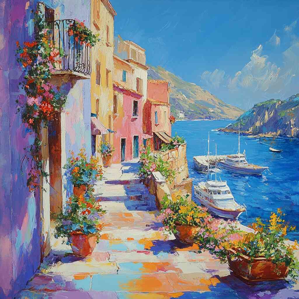 Paint by Numbers - Mediterranean paradise, city in the bay