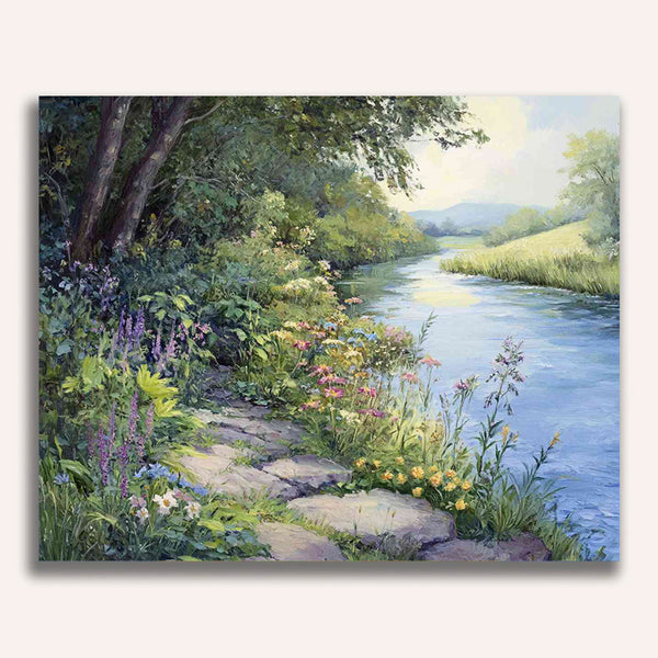 Overgrown river course - Paint by Numbers