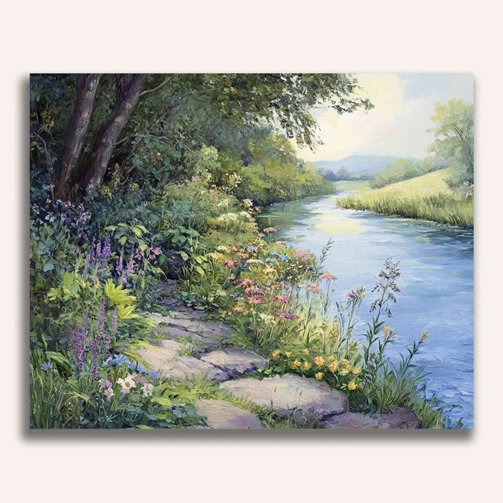 Overgrown river course - Paint by Numbers