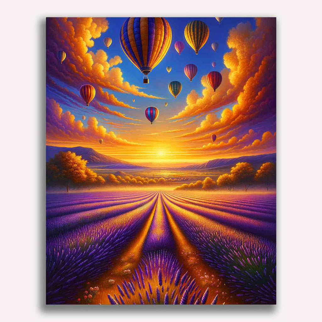 Fields, balloons - Paint by Numbers