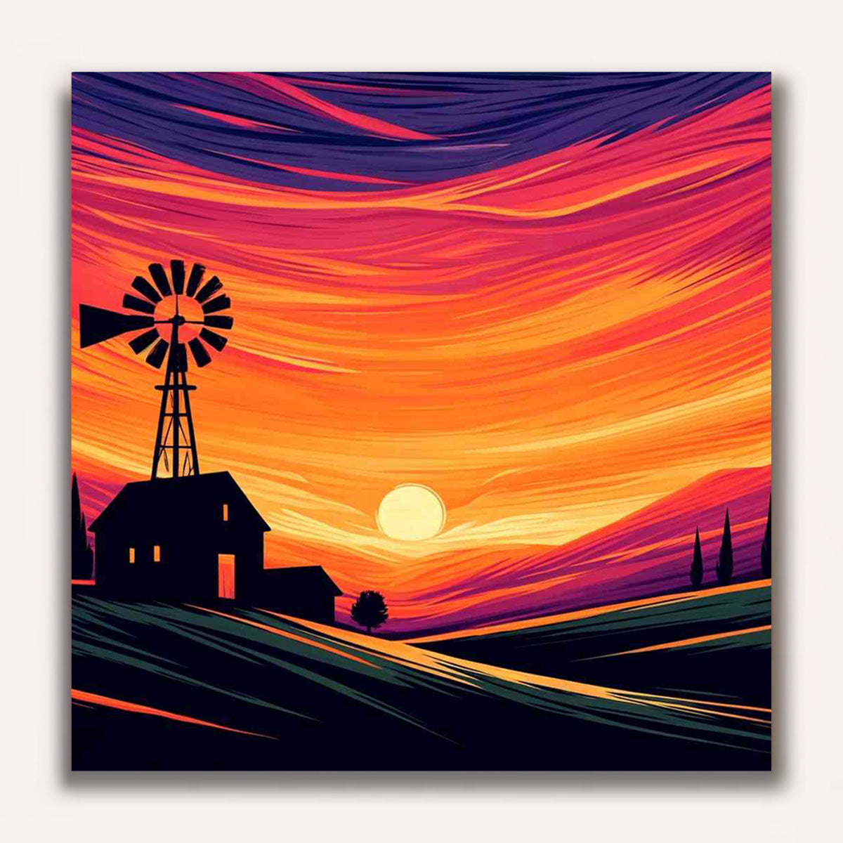 Paint by Numbers - Fiery evening sky