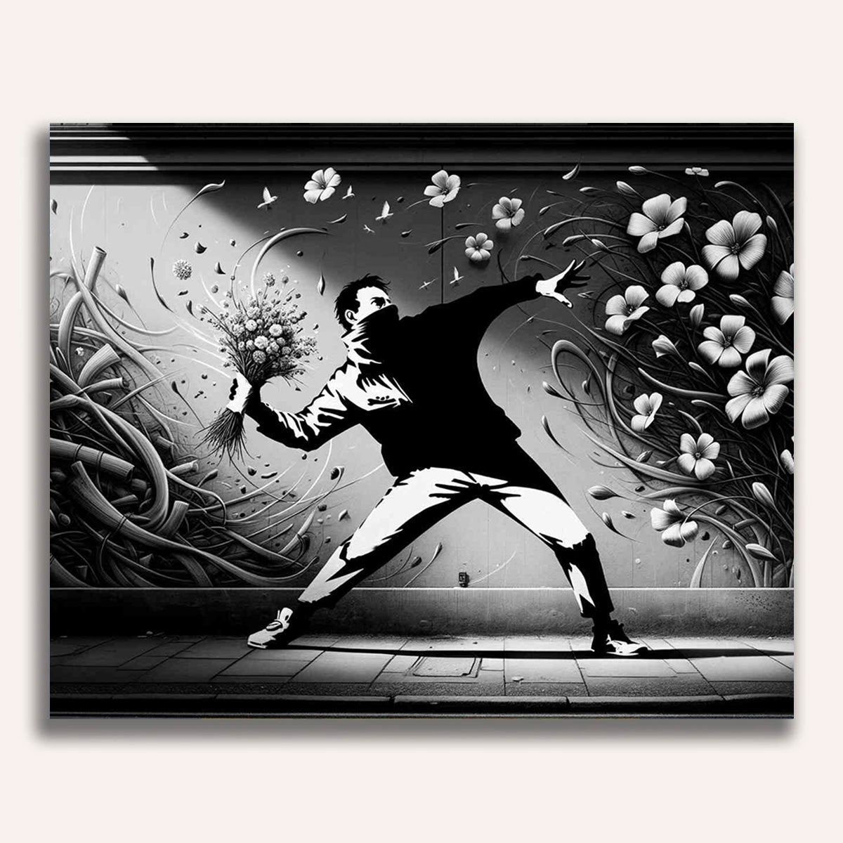 Flower throw - Banksy