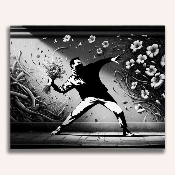 Flower throw - Banksy